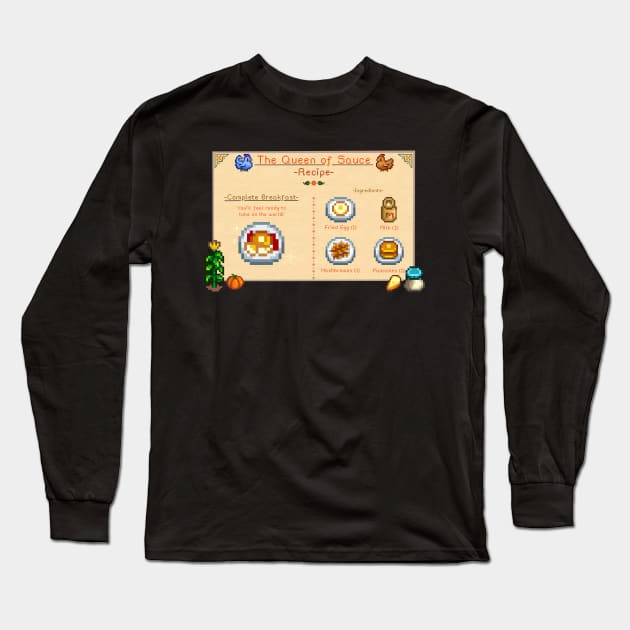 Stardew Valley Breakfast Recipe Long Sleeve T-Shirt by Maxx Slow